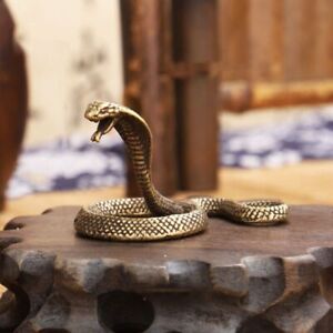 Wealth Brass Cobra Desktop Ornaments Snake Statue Tea Pets Miniature Figurines