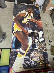 Vintage Magic Johnson Poster 70x34 LA Lakers Large NBA Poster Spalding - Picture 1 of 7