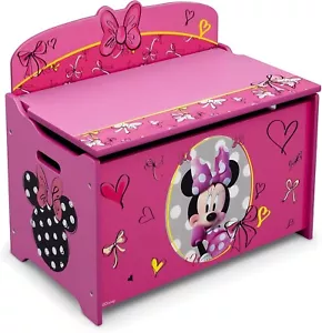 Minnie Mouse Pink Wooden Toy Box Chest Storage Bench Trunk Play Room Organizer - Picture 1 of 6