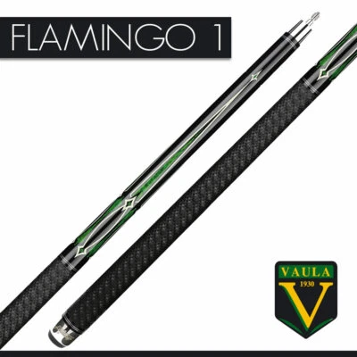 Pool Billiard, Billard Cue, Pool Queue, VAULA "FLAMINGO", schwarz-grün, 2-tlg - Bild 1 von 4