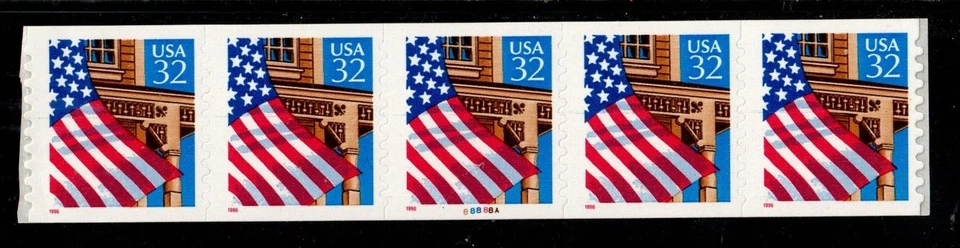 Scott 2915A 32¢ Flag Over Porch red date P#88888A MNH Free shipping in the USA - Image 1 of 1