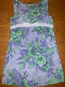 RARE EDITIONS Violet & Aqua Floral Hawaiian Lea Luau Girls Dress Size 7 ❤️sj7m10 - Picture 1 of 9