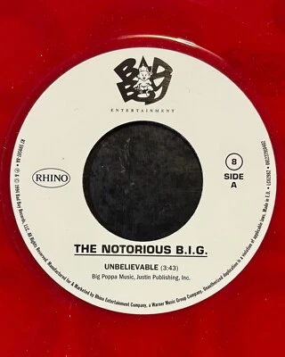 The Notorious B.I.G. Unbelievable/ Suicidal Thoughts 7 45 Red Vinyl VG+ - Image 1 of 4