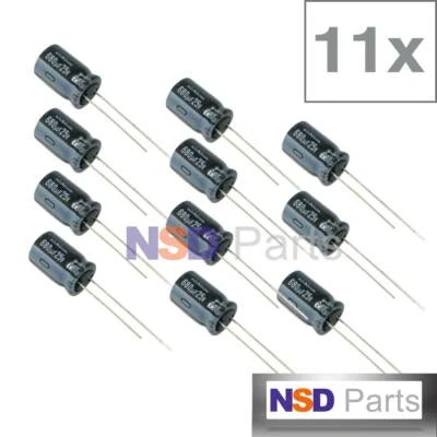 11 PIEZAS CONDENSADOR RADIAL NICHICON 680UF 25V 105DEG 680MFD 25 VOLTIOS Foto 1 de 2