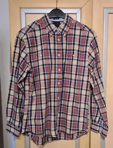 Tommy Hilfiger Hemd , Slim fit (M), Langarm, blau beige rot kariert - Bild 1 von 3