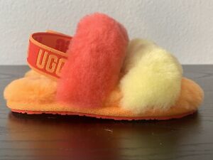 UGG FLUFF YEAH NWOB TODDLER SIZE 6 SLIDE SLIPPERS. # Fur winter fall Cold