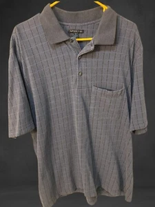 Van Heusen Studio Dad Polo Shirt - Navy Grid Grandpacore - Size XLT - Faded Soft - Picture 1 of 5