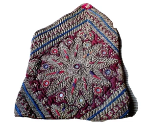 Paschtun bestickte Tasche Handtasche Nomade Perlen Katawaz metallischer Faden Afghanistan Vintage - Bild 1 von 19