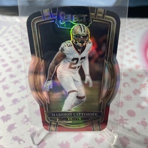 2022 Panini Select - Club Level Black And Red Prizm Die-Cut #230 Marshon...