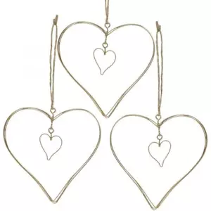 Dekoherz Metall Hängedeko Golden 10,5cm 6er Set Hochzeit Fensterdeko - Bild 1 von 3