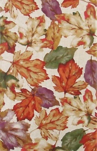 Autumn Leaves collage Vinyl Flannel Back Tablecloth 52" Square - Picture 1 of 5