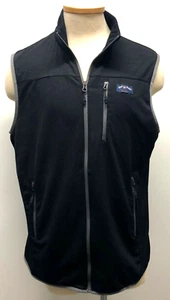 BILLS KHAKIS MENS BLACK SPORT CASUAL VEST W POCKETS & GRAY TRIM FULL ZIP SZ XL - Picture 1 of 8