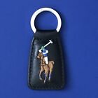 NWT Polo Ralph Lauren Leather Split O-Ring Embroidered Big Pony Key Chain Fob