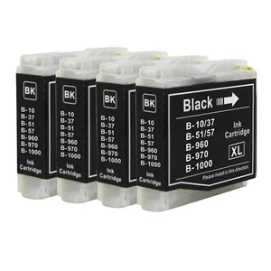 4 schwarze Tintenpatronen kompatibel mit Brother DCP-135C, DCP-150C, DCP-153C - Bild 1 von 4