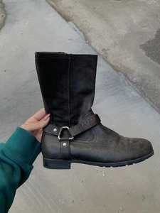 Prada Women's N 37 Zip Leather Studded Strap Ankle Boots - Picture 1 of 8