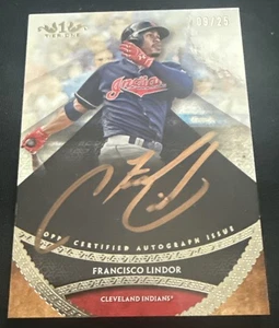 2017 Topps Tier One Francisco Lindor Auto Bronzo Inchiostro Autografo Auto #'d /25 - Foto 1 di 2