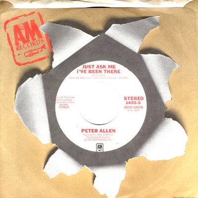 Peter Allen;   Just Ask Me I've Been There/ STEREO/MONO "DJ COPY" 45 RPM 8520 - Image 1 of 3