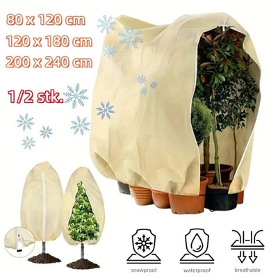 BUNDVIEL Winterschutz für Pflanzen mit Reißverschluß 100g/㎡ Pflanzenschutz Winter 1-2 Stk