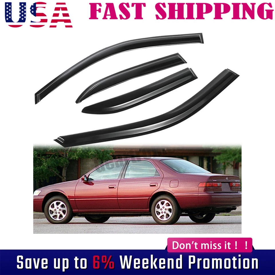 Para Toyota Camry Mugen 1997-2001 Viseras de ventilación de ventana Protectores de lluvia para sol Deflectores Foto 1 de 4