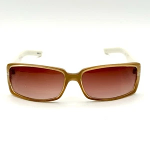 Liz Claiborne Oval Wrap Sunglasses 80915 Brown & White Frame Gradient Lenses - Picture 1 of 12