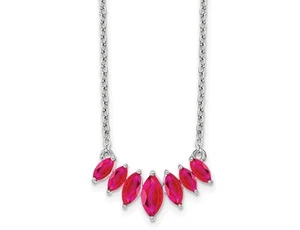 7/8 Carat (ctw) Marquise Ruby Necklace in 14K White Gold - Picture 1 of 4