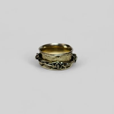 Or Paz Israel Sterling 925 Silver Rose Bud Spinner Ring Sz 7 - Image 1 of 4