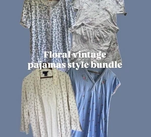 Style Paket 4 Vintage Blumen Pyjamas Posten Großhandel Kleidung 100% Baumwolle - Bild 1 von 5