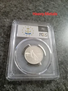 2001-S RHODE ISLAND Silver Proof Quarter PR70 PCGS FLAG LABEL NICE LOW PRICE!! - Picture 1 of 6