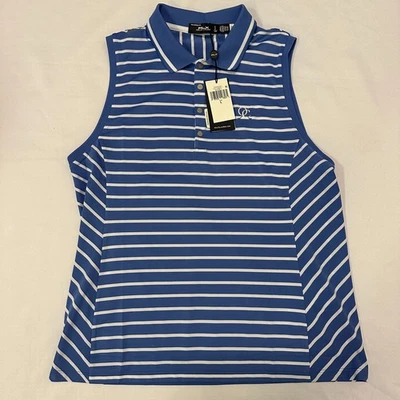 Женские гольф-поло RLX без рукавов в полоску синие размер L - Изображение 1 из 3