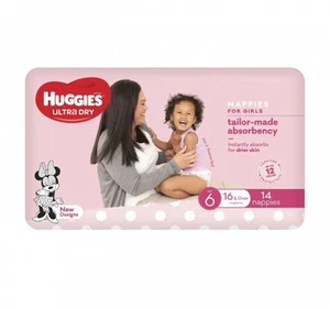 Presale Huggies Ultradry Essentials Nappies Girls Size 6 - Carton (56 Nappies) - Picture 1 of 1