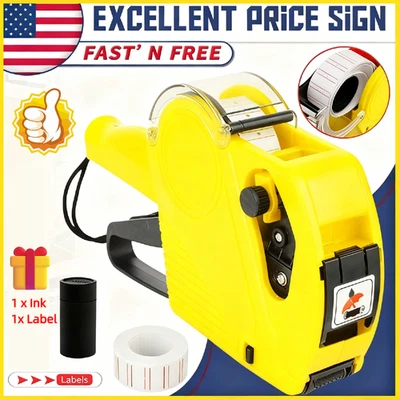  MX-5500 8 Digit Price Tag Gun Marking Machine with Sticker Labels & Ink Roller - Image 1 of 4