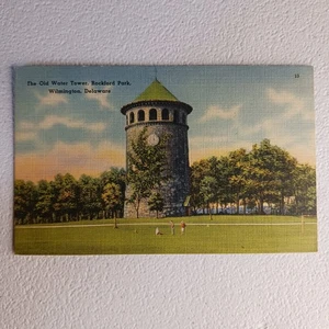The Old Water Tower Rockford Park Wilmington Delaware Unposted Linen Postcard - Picture 1 of 7