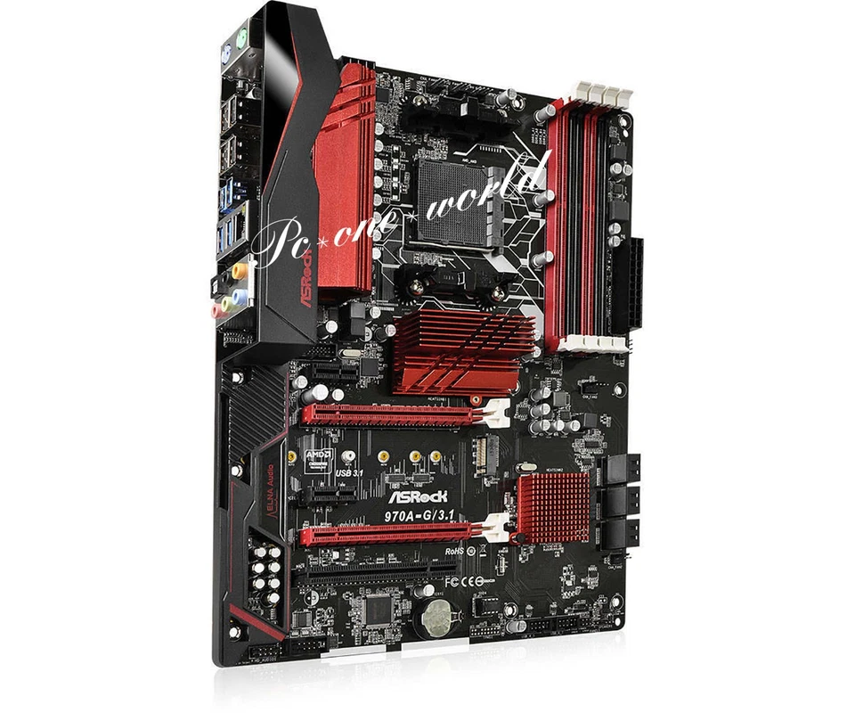 FOR Asrock 970A-G/3.1 Socket AM3+ AM3 AMD 970 DDR3 DIMM USB 3.1 Motherboard - Image 1 of 4