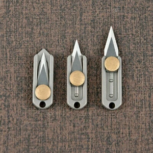 Titanium Alloy Brass Mini Knife Blade Survival Escape Key Chain Pendant EDC TOOL - Picture 1 of 14
