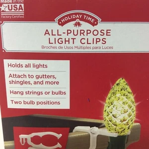 Allzweck Licht Clips Kunststoff Halter Urlaub 100 Stück Made in USA - Bild 1 von 12