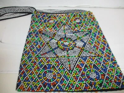 Bolso Cartera Bolso Hobo Bolso Hippie Vintage Años 70 Estrella Arco Iris Con Cuentas Correa para el Hombro Foto 1 de 4