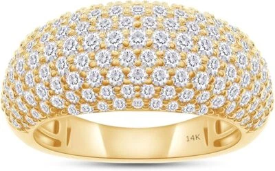 1.65ct Lab Grown Diamond Chunky Dome Ring for Women in 14K Solid Gold - Image 1 of 4