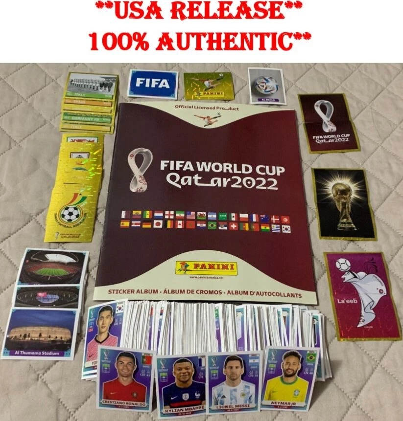 Panini BOOK 2022 Fifa World Cup Qatar Complete Album + Sticker - Messi/CR7 -NEW!