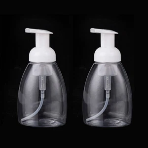 2 White Foaming Soap Dispensers Foam Pump Bottles 250ml Empty Liquid Hand Soap - Picture 1 of 3