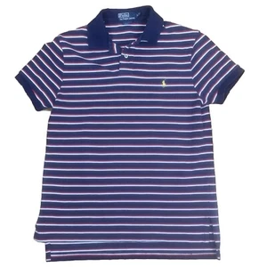Polo Ralph Lauren Striped Polo Short Sleeve Shirt M Blue Red White - Picture 1 of 9