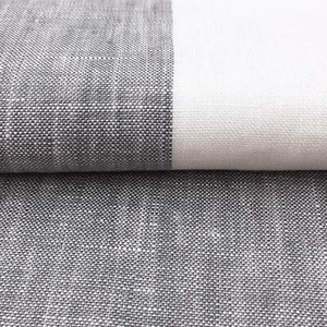 118 Zoll breiter hellgrauer Lanshire reines 100 % Leinen Streifen Stoff - Bild 1 von 12