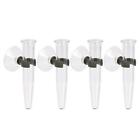 4pcs Plastic Clear Floral Water Tubes with Cap 0.6" ID x 4" Wall Hanging Vase