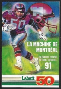 SELTEN 1991 Montreal Machine BILINGUAL World Football League Spielplan!! Labatt 50 - Bild 1 von 1