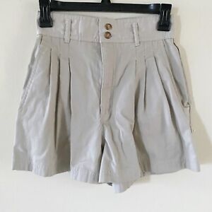 Vintage Palmetto's Tan Khaki Shorts Size 9 100% Cotton Retro Chic Pleated Front