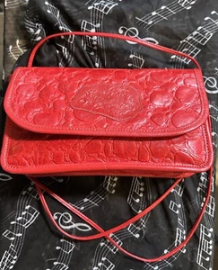 ⭐️RARE Authentic Vintage CARLOS FALCHI Red Alligator Leather Evening Bag - Picture 1 of 15