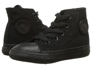 NEW INFANT TODDLER CONVERSE BLACK MONO HI FREE SHIPPING MEDIUM WIDTH  - Picture 1 of 7