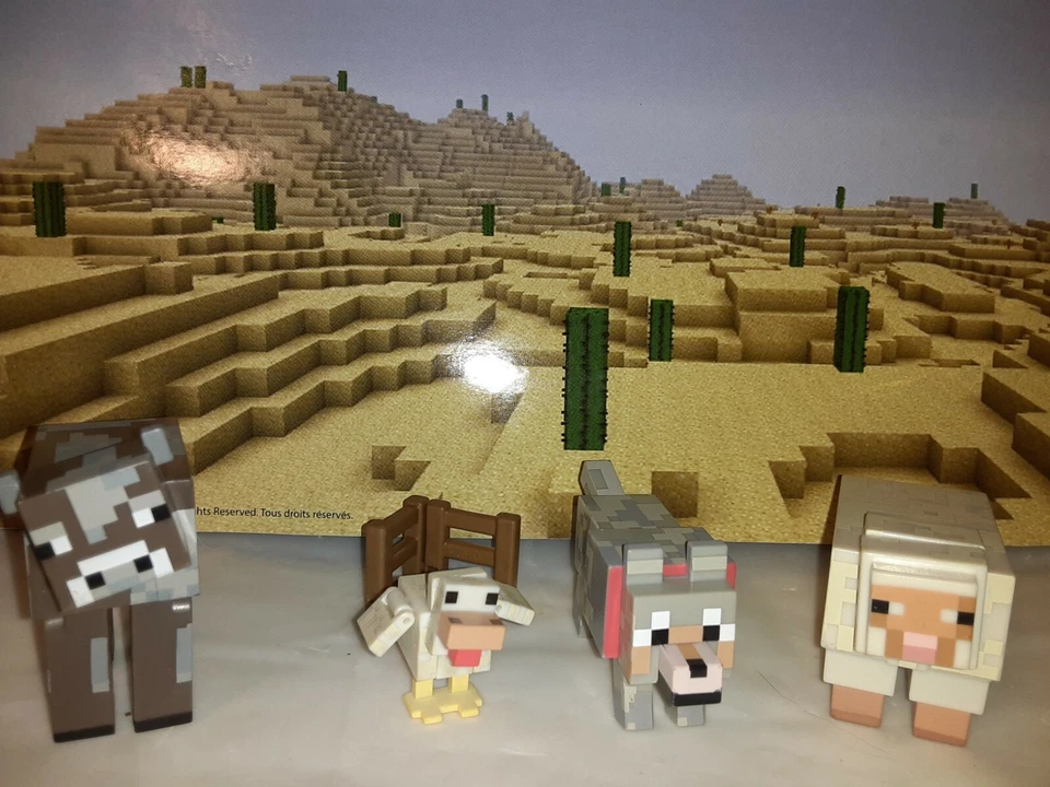Minecraft Animal Lote De 7 Figuras De Acción Juguetes Vaca Pato CKN Lobo Oveja 2 Vallas Pc Foto 1 de 4