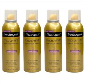 Lot of 4 Neutrogena Micro Mist Airbrush Sunless Tan Spray Medium 5.3 Oz each