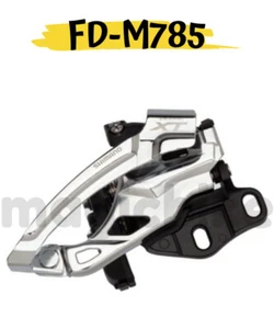 Shimano XT FD-M785 Bike Front Derailleur 2x10 speed Dual Pull Silver E-type - Picture 1 of 1