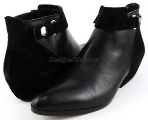 Costume National 1140465 Schwarz Leder Designer Stiefeletten 7.5 Eu 38 - Bild 1 von 5